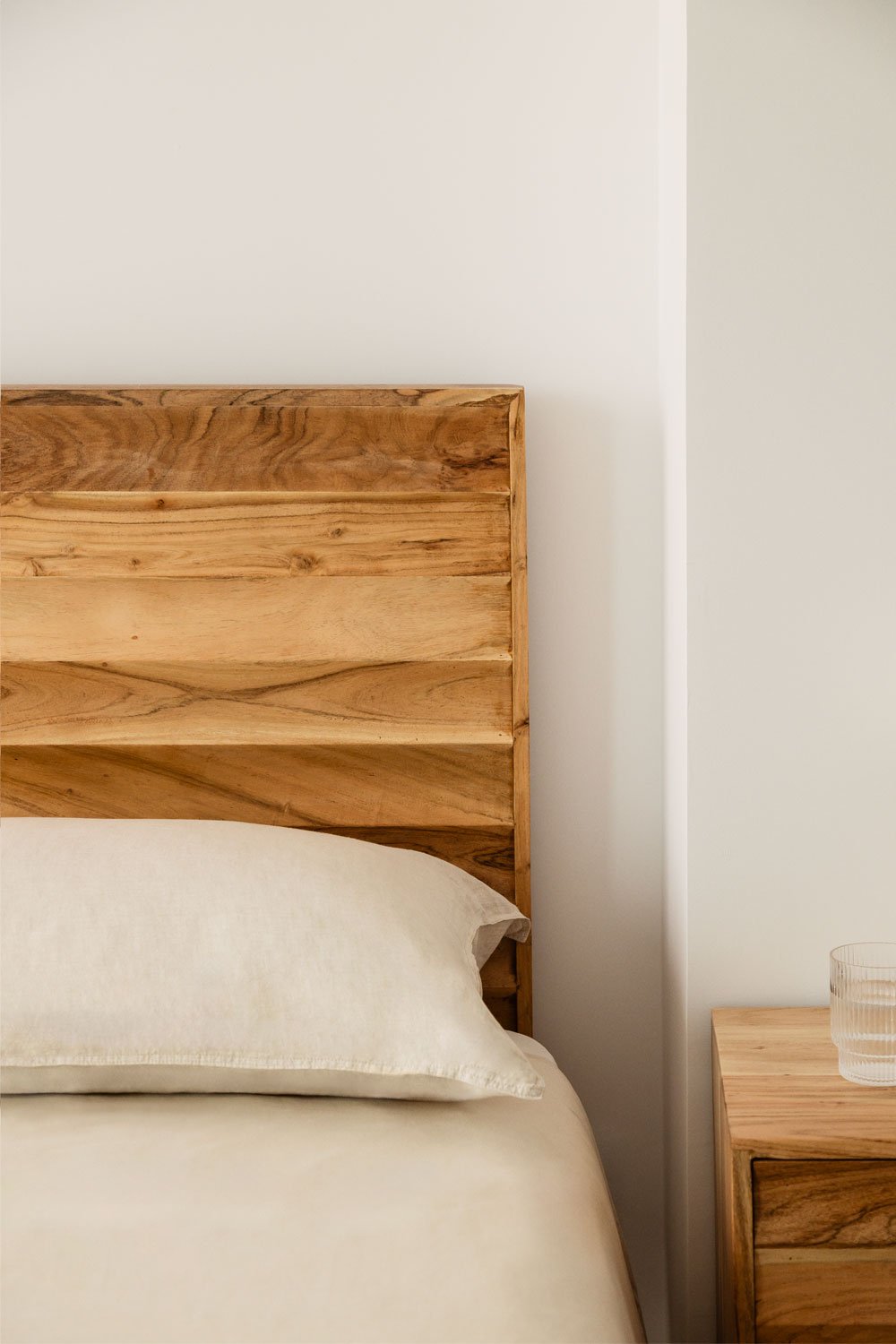 Testiera Letto matrimoniale in Legno di Acacia Petter