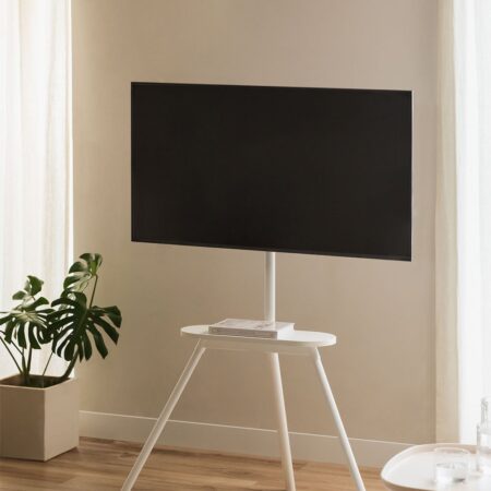 Treppiede TV in acciaio e legno Franzier