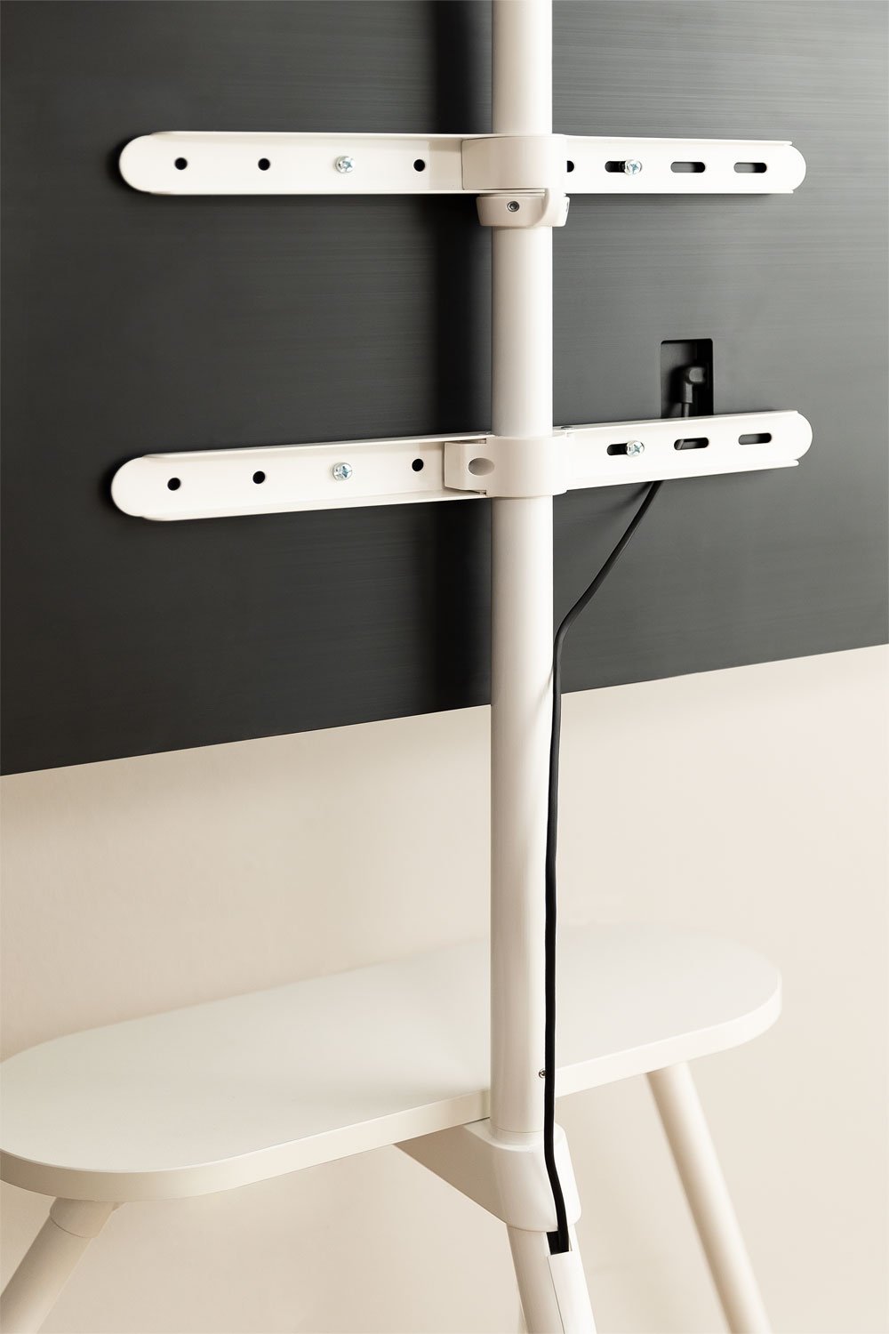 Treppiede TV in acciaio e legno Franzier