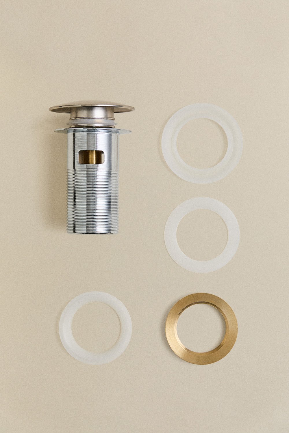 Valvola di scarico per lavabo tipo Click-Clack in acciaio inossidabile e ottone Orveta