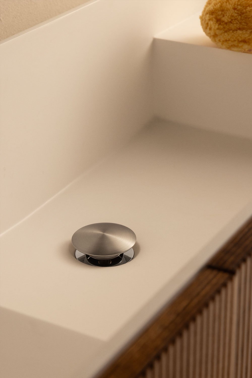 Valvola di scarico per lavabo tipo Click-Clack in acciaio inossidabile e ottone Orveta