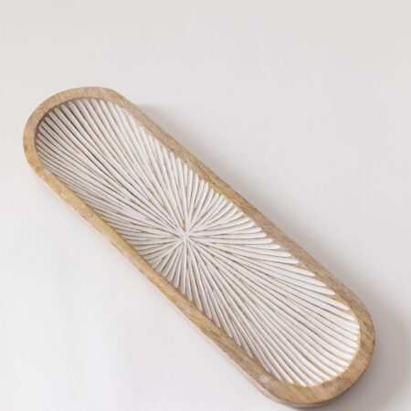 Vassoio decorativo in legno di mango Nabordi