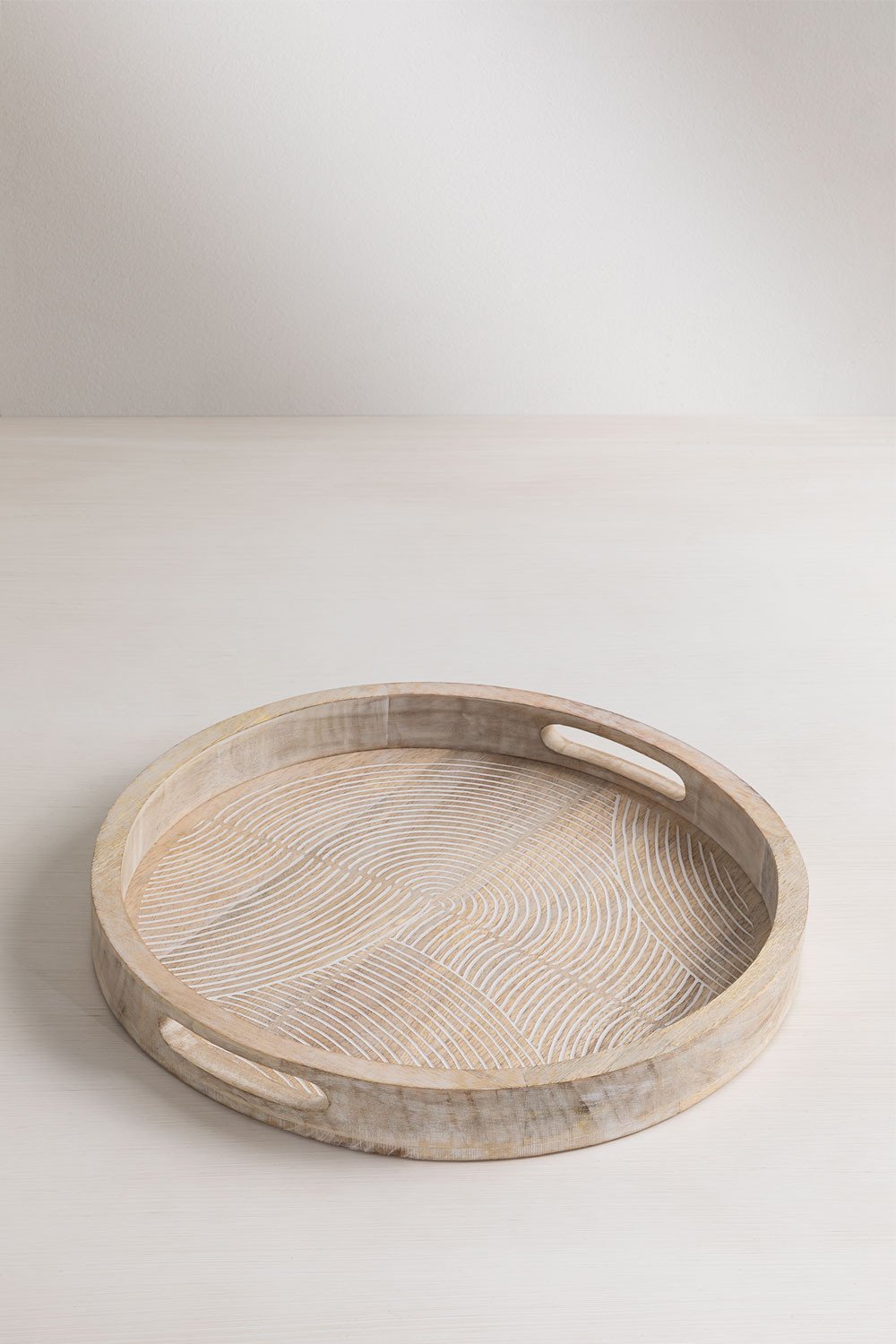 Vassoio decorativo in legno di mango (Ø38 cm) Diborna