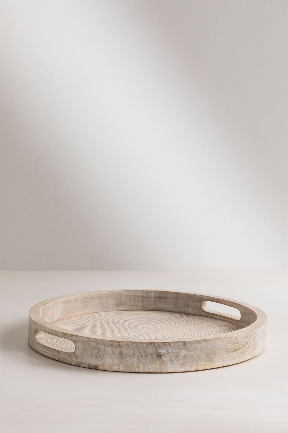 Vassoio decorativo in legno di mango (Ø38 cm) Diborna