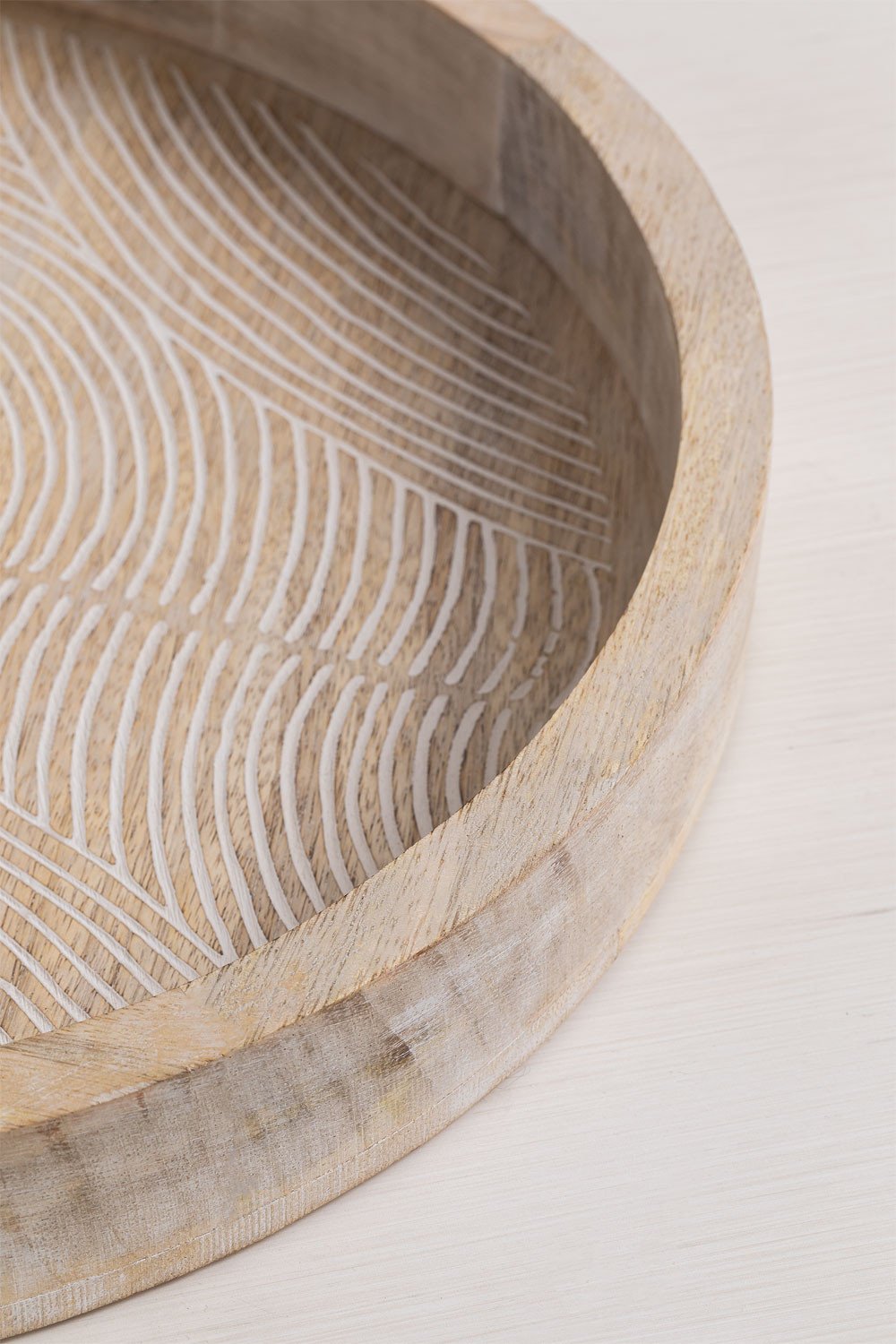 Vassoio decorativo in legno di mango (Ø38 cm) Diborna