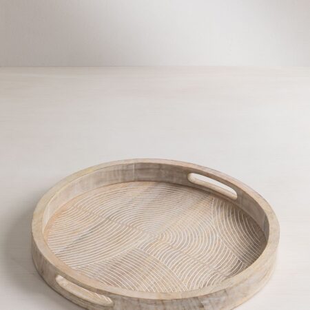 Vassoio decorativo in legno di mango (Ø38 cm) Diborna