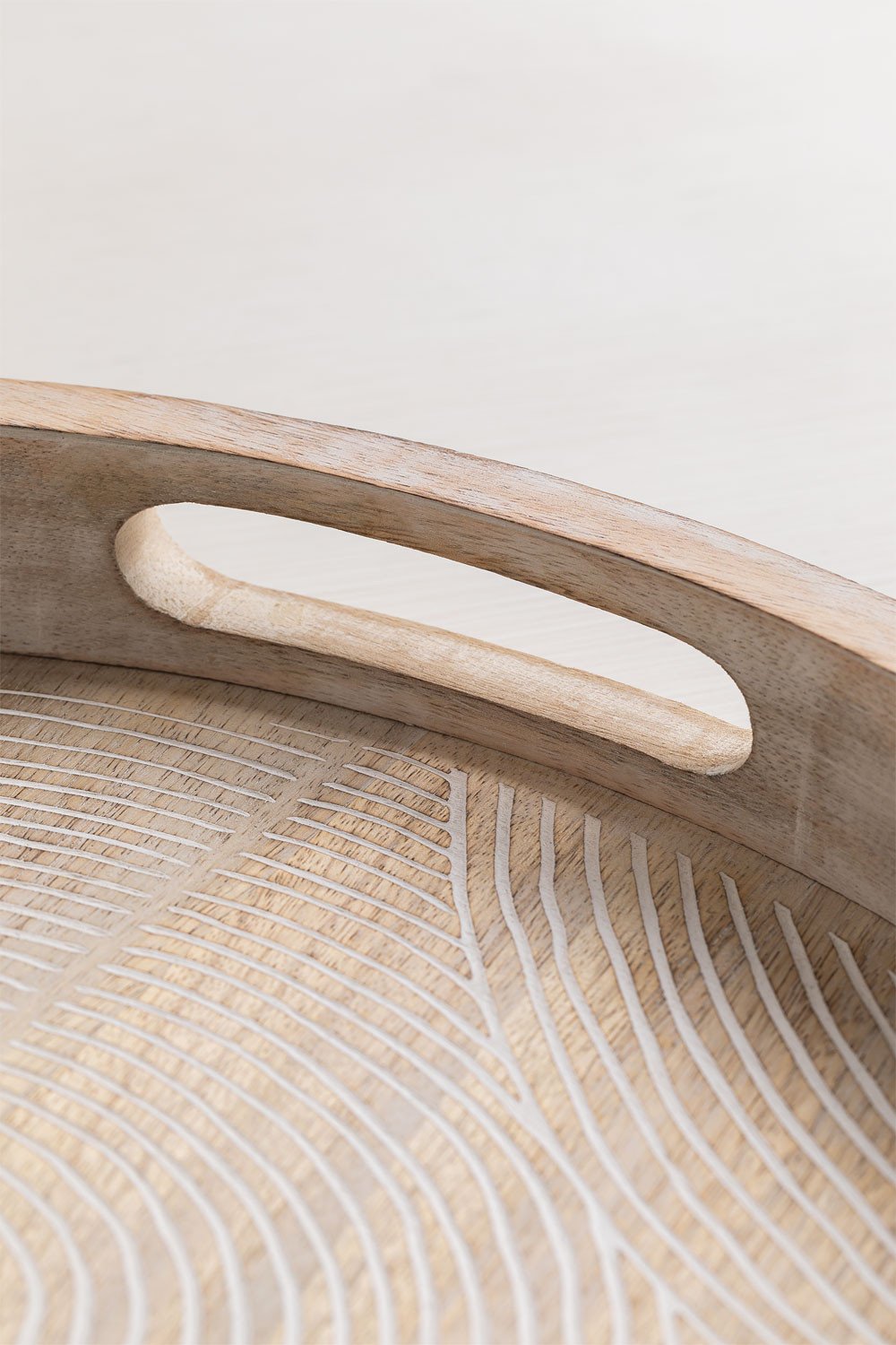 Vassoio decorativo in legno di mango (Ø38 cm) Diborna