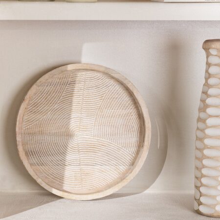 Vassoio decorativo in legno di mango (Ø38 cm) Diborna