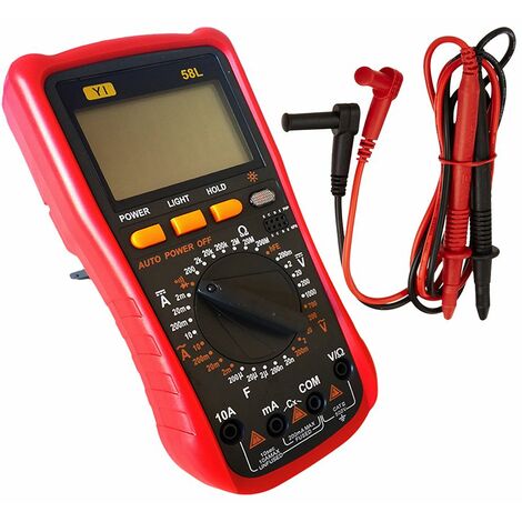 Tester multimetro digitale con puntali misuratore tensiore corrente YI-58L