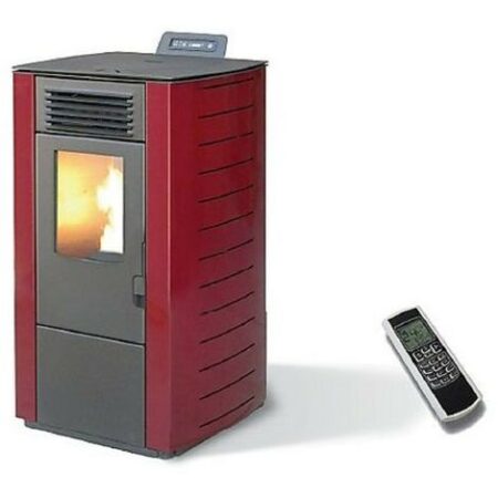Stufa a pellet 10 kw con telecomando king 118 colore bordeaux made italy - King