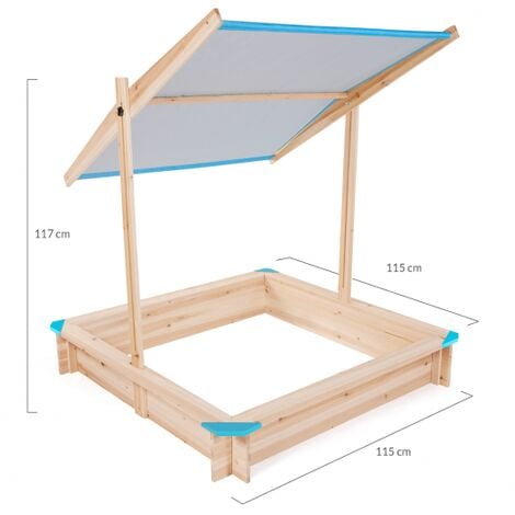 Sabbierra in legno con tetto apribile blu KIDS