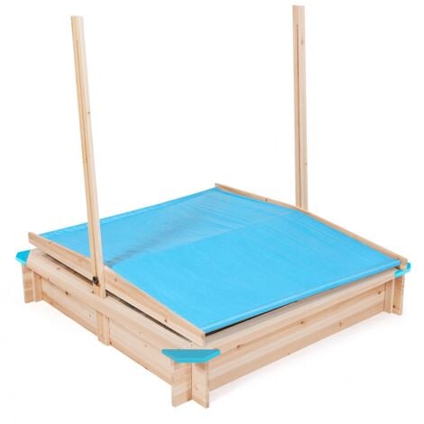 Sabbierra in legno con tetto apribile blu KIDS