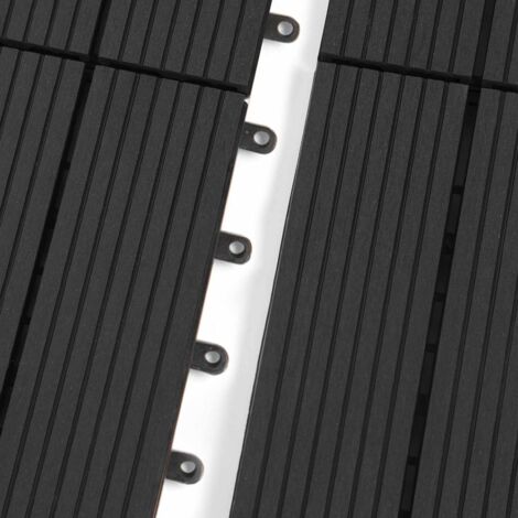 Set di 5 piastrelle per decking in legno composito nero