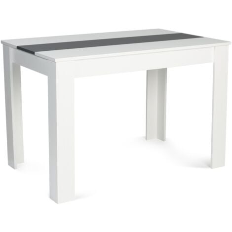 Tavolo da pranzo ROZY 6 persone bianco e grigio 110 cm