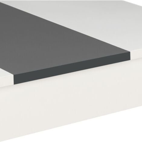 Tavolo da pranzo ROZY 6 persone bianco e grigio 110 cm