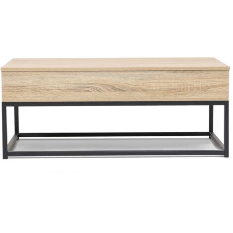 Tavolino DETROIT con piano sollevabile, design industriale