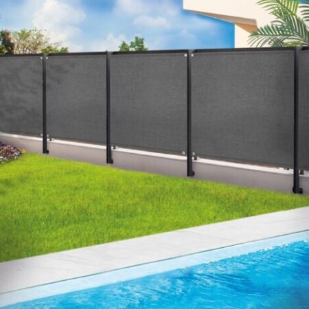 Rete ombreggiante 1,8x10m, telo frangivista recinzione giardino 220g/m², girgio