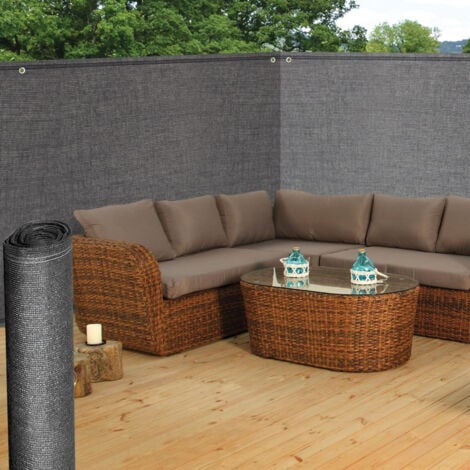 Rete ombreggiante 1,8x10m, telo frangivista recinzione giardino 220g/m², girgio