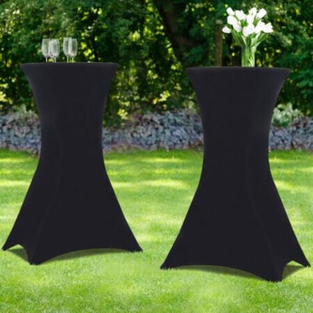 Set di 2 coperture nere per tavolo pieghevole alto 105 CM