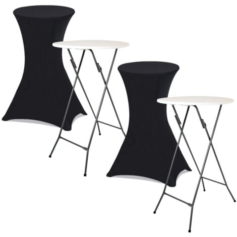 Set di 2 coperture nere per tavolo pieghevole alto 105 CM