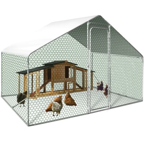 Recinzione per polli di 6 m² con rete metallica in acciaio zincato 3x2 M