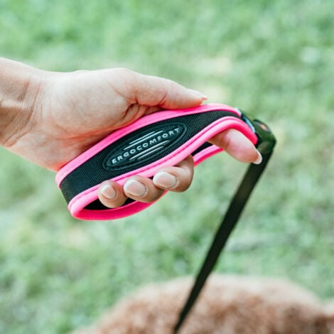 Ferplast ERGOFLUO G Guinzaglio per cani in nylon con impugnatura imbottita.. Variante G20/120 - Misure: 20 mm x L 120 cm - Fucsia