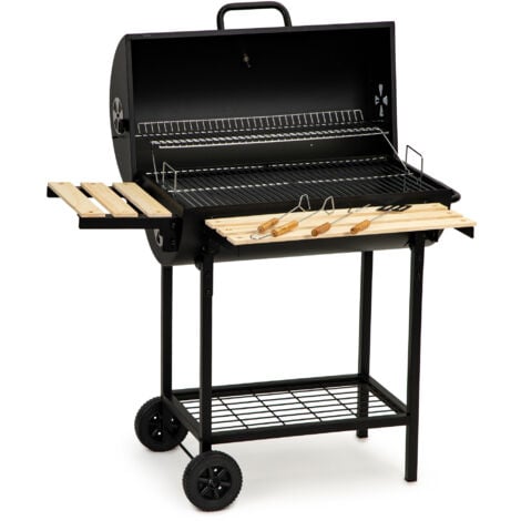 Barbecue con coperchio e griglia scaldavivande - termostato incluso - 104x68x94 cm