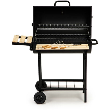 Barbecue con coperchio e griglia scaldavivande - termostato incluso - 104x68x94 cm