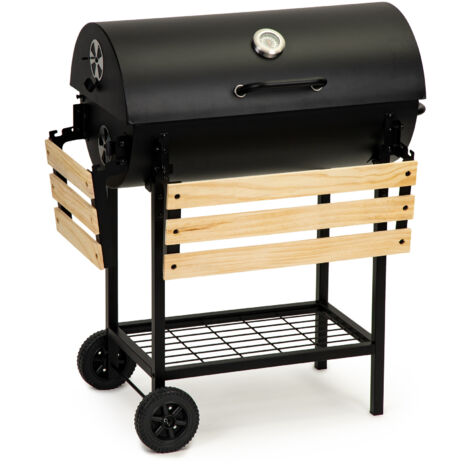 Barbecue con coperchio e griglia scaldavivande - termostato incluso - 104x68x94 cm