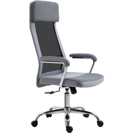 Vinsetto Sedia da Ufficio Ergonomica Girevole, Dondolamento e Altezza Regolabile