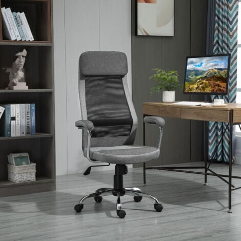 Vinsetto Sedia da Ufficio Ergonomica Girevole, Dondolamento e Altezza Regolabile