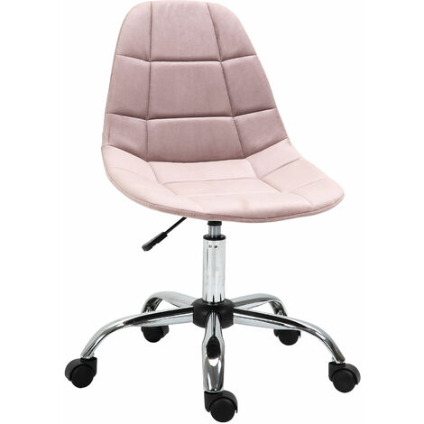 Vinsetto Sedia Girevole per Ufficio Design Ergonomico e Regolabile Rosa