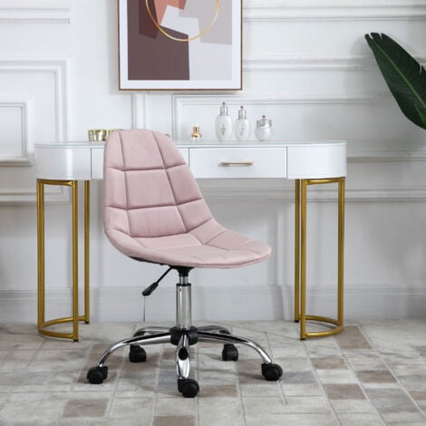 Vinsetto Sedia Girevole per Ufficio Design Ergonomico e Regolabile Rosa