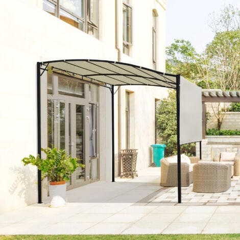 Outsunny Gazebo Pergola da Esterno 3x2.5m con Copertura in Tessuto