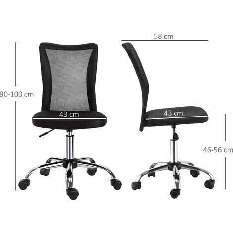 Vinsetto Sedia Ergonomica da Ufficio Girevole 5 Ruote Altezza Regolabile