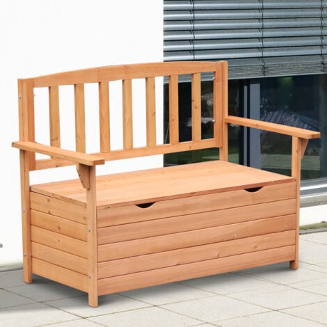 Outsunny Panchina da Giardino 2 Posti con Vano Contenitore Legno