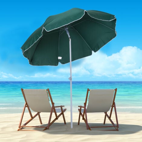 Outsunny Ombrellone da Giardino 2x2.3 m a 8 Stecche in Metallo