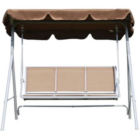 Outsunny Dondolo da Giardino a 3 Posti Tetto Parasole Rimovibile