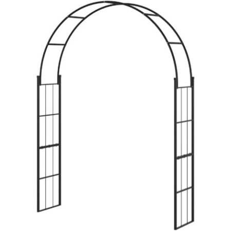 Outsunny Arco da Giardino in Metallo per Piante Rampicanti 157x40x223cm Nero