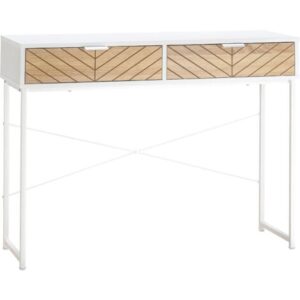 HOMCOM Tavolo consolle con 2 cassetti Tavolo per ingresso Soggiorno Bianco