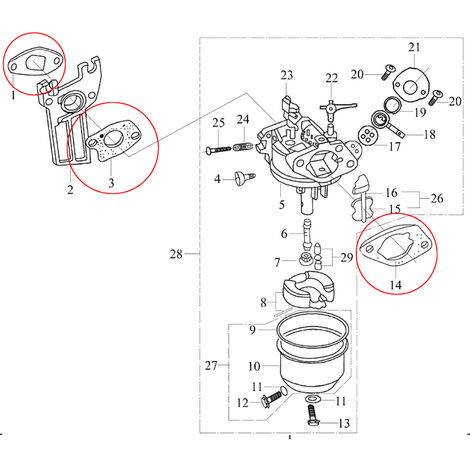 Pezzo di ricambio per motore a benzina LIFAN 6,5 CV Set di guarnizioni di ricambio