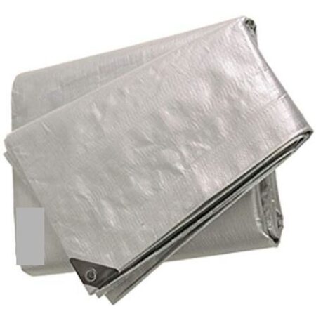 TELONE OCCHIELLATO  5X6 MT  - tipo pesante 180GR/mq - Rinforzato telo argento