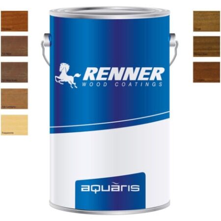 Renner aquaris ym m034 5kg netti impregnante professionale acqua per esterni ed interni, colori disponibili mogano