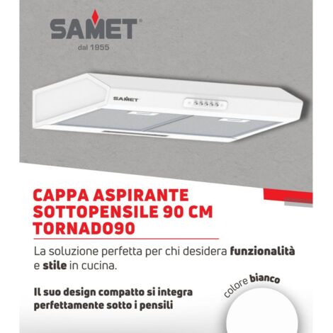 Gruppo cappa sottopensile Tornado 90 bianco Samet