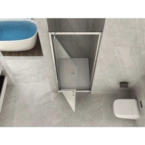 Box Porta Doccia in Vetro Trasparente 6MM Apertura Battente Interno o Esterno Misura: 75 (72-76) x H190 cm