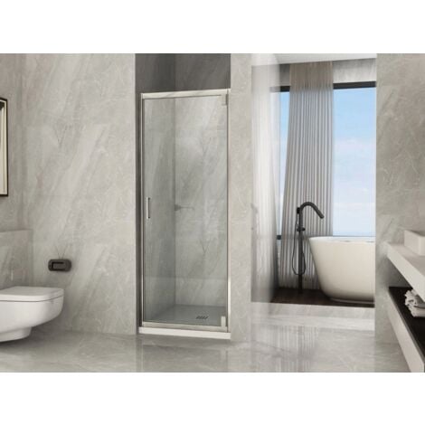 Box Porta Doccia in Vetro Trasparente 6MM Apertura Battente Interno o Esterno Misura: 75 (72-76) x H190 cm