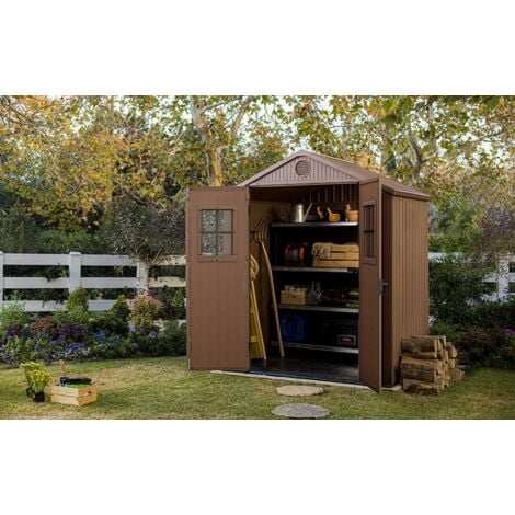 BOX CASETTA KETER DARWIN 6X4 GIARDINO EFFETTO LEGNO NATURALE MARRONE (70073)