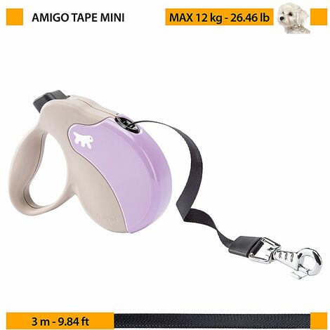 Ferplast AMIGO TAPE Guinzaglio allungabile con fettuccia estensibile. 4 misure, vasta gamma colori.. Variante MINI - Misure: 12 x 3 x h 10 cm - Blu