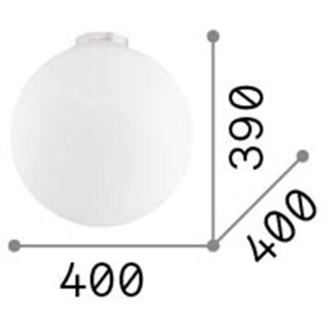 Plafoniera Moderna Mapa Vetro Bianco 1 Luce E27 D40Cm