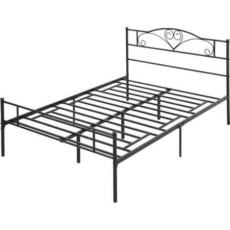 HOMCOM Letto 1 Piazza e Mezza Struttura Acciaio e Doghe Integrate 145x211x106cm
